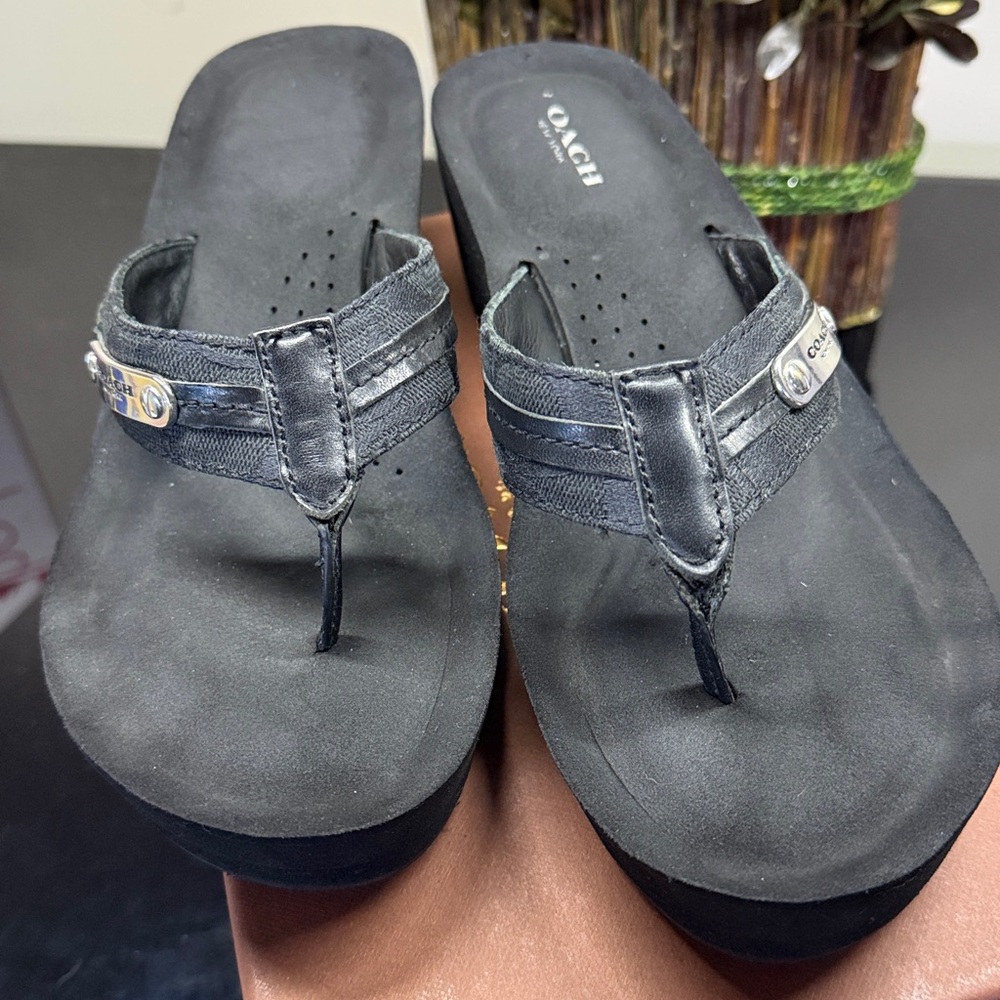 Coach Jaden Black Platform Sandals size 7.5 - Picture 6 of 12